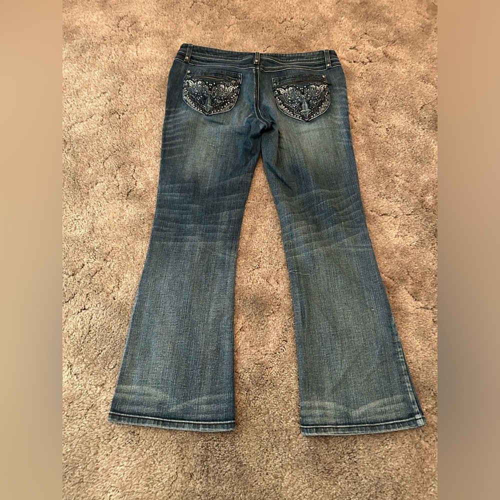 EUC Harley Davidson jeans petite 10 with zip bling pockets